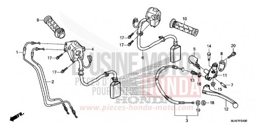 LEVIER DE GUIDON/COMMUTATEUR/CABLE CB500FAJ de 2018